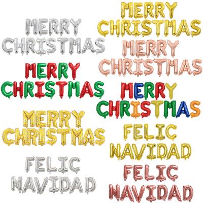 China Gift Toy Happy Christmas Spanish Felic Navidad Foil Balloon Christmas Decoration for sale