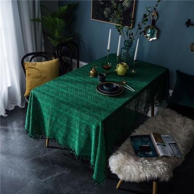 China Retro Lace Decoration Handmade Diamond Tablecloth Kitchen Tablecloths Vintage For Rectangle Tables For Party Banquet Dining Wedding for sale