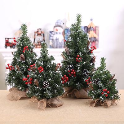 China Christmas Decorations Wholesale 30cm To 60cm PVC Plastic Cheap Artificial Christmas Tree for sale