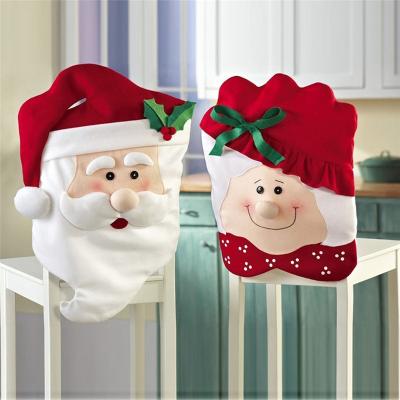 China Red Adorable Mr. & Mrs. Santa Claus Room Chair Slip Covers Featuring Slip Covers Decorations Kitchen Dining for sale