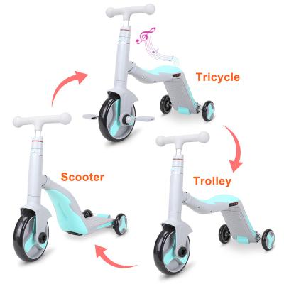 China New music player style 3 in 1 kids scooter with big wheel and music height adjustable kick scooter for sale for sale