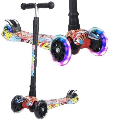 China PU Wheel Best Selling Kids Scooter 3 Wheel Scooter Folding Kick Flashing Scooter for sale