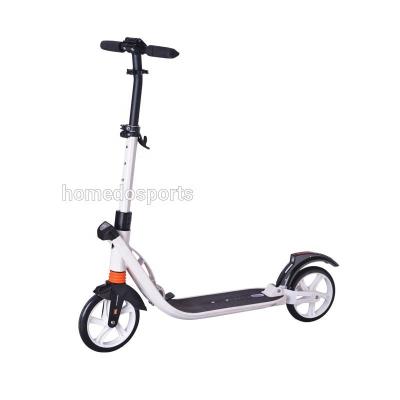 China Front& Rear Suspension 200mm Two Big PU Wheels Folding Adult Kick Scooter for sale