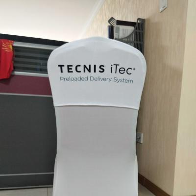 China CUSTOM Stretch Fabric Wedding Spandex Chair Cover Eco-Friendly LOGO Party Dining Chair Cover For Banquet for sale