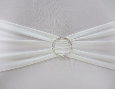 China With Pin Wedding Chair Pin Sash Rhinestone Metal Buckle Spandex Lycra Spandex Chair Sash Chair Band for sale