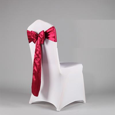 China Cheap Back Repeat Use Satin Chair Sash Bow Chair Covers For Wedding Party Canopy 18*275cm for sale