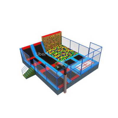 China Professional Free Jumping Zone OEM Safety Trampoline Slide With Foam Pit For Sale for sale