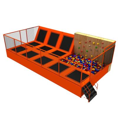 China Large Free Jumping Zone Indoor Kids Jumping Trampoline , Foam Pit Professional Rectangular Indoor Trampoline for sale