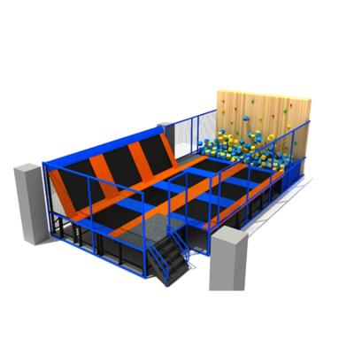 China Small Indoor Jumping Zone Kids Free Trampoline With Foam Pit And Climbing Wall , Inflatable Bungee Jumping Trampoline for sale