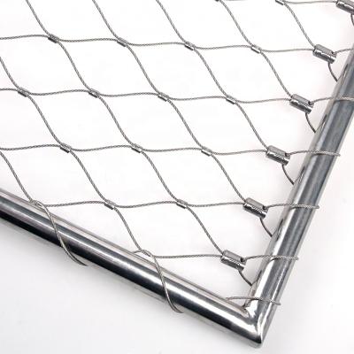 China SS 304 SS 316 Stainless Steel Anti-Corrosion Non-Rusting Flexible Wire Rope Mesh For Balcony or Stairway to Protect Traffic Barrier Fence for sale