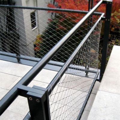 China Corrosion Resistance Stair Fencing Mesh Balustrade Inox Cable Net Extra Rope Net Black Oxide Falling Net Anti Fall Manufacturing for sale