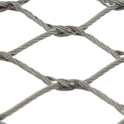 China Knotted Flexible Plain Weave Aviary Cage Mesh 316L Stainless Steel Zoo Mesh for sale