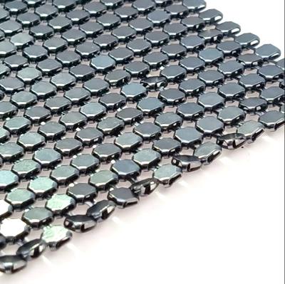 China Decorative Glomesh Mesh Custom Color Metallic Fabric Sequin Flexible Metal Mesh Fabric For Clothing for sale