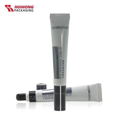 China 10ml 15ml 20ml 50ml Cosmetic Custom Labeling Compacting Cosmetic Tube With Black Lid For Eye Cream for sale