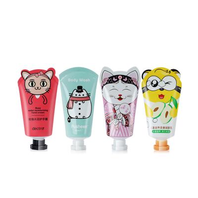 China Cute Recyclable Plastic 40ml Cosmetic Mini Hand Cream Squeeze Tube With Octagonal Lid For Kids for sale