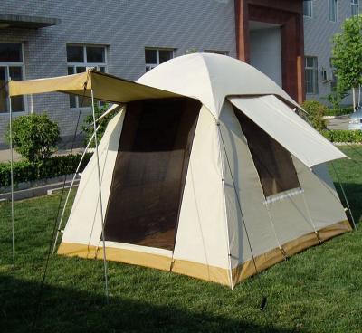 China Regular Outdoor Canvas Dome Tent Family Camping Tent With Big Tent Safari Bow Tent for sale