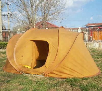 China Straight Bracing Type Yellow Coating Pop Up Canvas Picnic Tent For Saudi Arabia And Middle East Market for sale