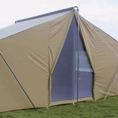 China Diagonal Tethering Type Heavy Duty 5-6 Persons Canvas Wall Tent for sale