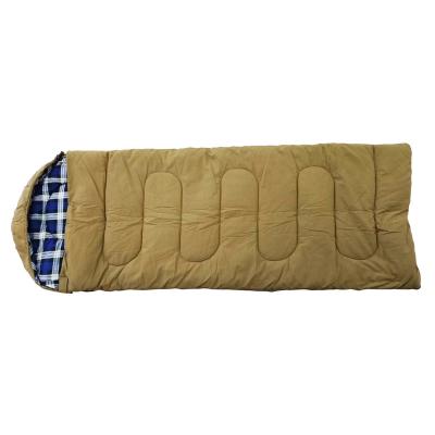 China High Quality Customization 2.6kg Envelope Type Flannel Lining Canvas Waterproof Outdoor Camping Sleeping Bag for sale