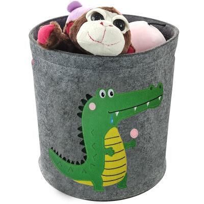 China 100% Custom Felt Hamper Toy Boxes Collapsible Storage Basket Hamper Organizer Collapsible Collapsible Felt Storage Box Custom for sale