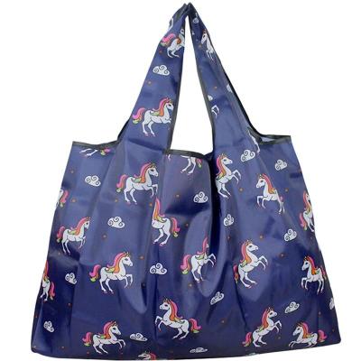 China Wholesale Fashion Supermarket Grocery Bag Fabric Large Supermarket Bag With Pocket Recycle Folding Reusable Shopping Bag for sale