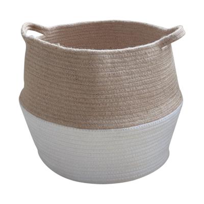 China Factory Outlet Viable Extra Large Woven Bin Decor Cotton Rope Storage Basket Sundries Container Bathroom Laundry Hamper Home Basket for sale