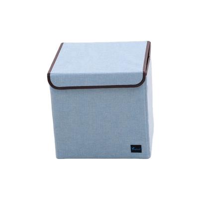 China High Quality Hot Selling Viable Storage Cube Kids Toys Amazon Color Pure Non Woven Fabric Folding Trash Can With Lid for sale