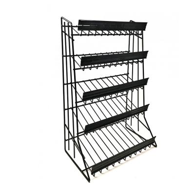 China Supermarket/Retail/Store Floor Metal Display Racks Storage Wire Mesh Rack Vegetable Fruit Bread Display Rack Metal Steel Available Shelf for sale