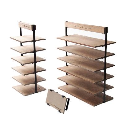 China Supermarket/retail store/multi-layer shelving SEDEX store unique design with wire ladies retail wooden back board display rack for sale