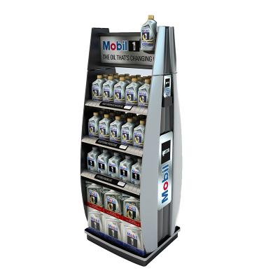 China Supermarket / shop / store metal engine oil display stand lube oil display rack gas free standing display rack / customize it are welcome for sale