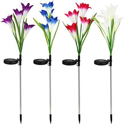 China NEW LANDSCAPE Lawn Induction Yard Decoration Lamp Lily Solar Outdoor Solar Lamp LED Lamp for sale