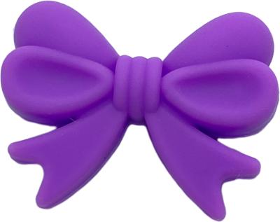 China Wholesale High Quality Soft Toy Shape Bowknot Silicone Lovely Beads Bpa Free Chewable Bow Tie Baby Teething Beads Baby Teething DIY Gift for sale