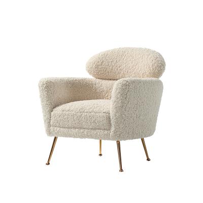 China Modern Accent Armchair Soft Fabric Wool Sheep Chair In Spanish Office Living Room Furniture for sale