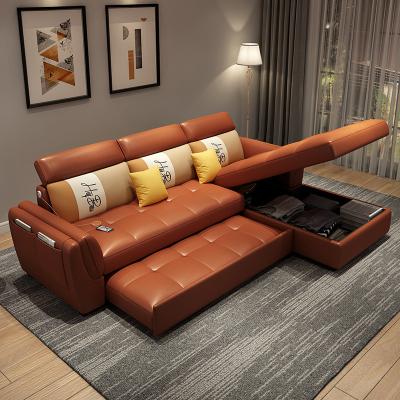 China Foldable Luxury Tufted Sectional Sofa Couch Corner Sofa Bed With Storage Living Room Sofa for sale