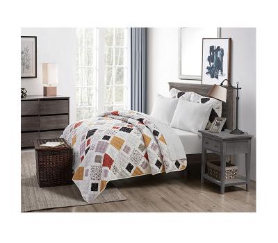 China Popular Wholesale Printed Anti-bacteria Patchwork Bedspread Quilt For Comforter for sale