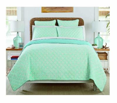 China Anti-bacteria Cotton Microfiber Comforter Bedding Bedspread 3 Pieces Washed Comforter Bedspread Bed Cover With Sham for sale