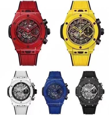 China Chronograph Hengbao Blow up series zf factory highest version of ceramic shell color hollow personality punk automatic mechanical watch for sale