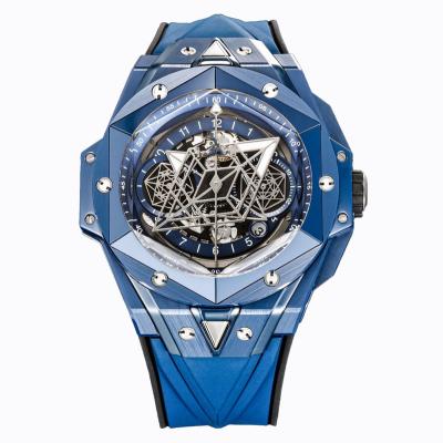 China Chronograph Hengbao Blow up tattoo series the highest version of ceramic shell color hollow personality punk automatic mechanical watch for sale