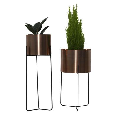 China Simple Style Casual Simple Black Flower Arrangements Flower Stand Stainless Steel Home Decor Flower Pot for sale