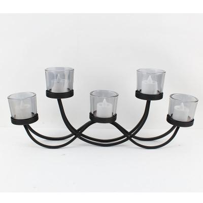 China Weddings Glass Candle Holders For Indoor European Style Candles Candelabra Use Glass Jar for sale