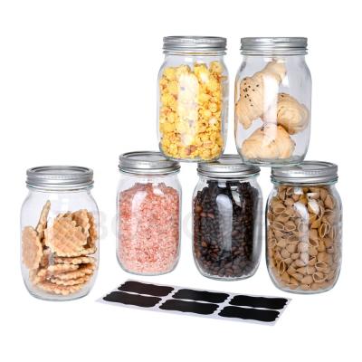 China Mason Jars With Regular Lids and Vialable Wholesale Glass Strips 32 oz Mason Jars for sale