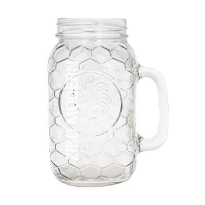 China 32 oz Viable Glass Drinking Mason Jar Mugs - Cold Beverage Drinking Glasses - Kitchen Storage Jars for sale