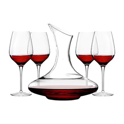 China China Supplie Amazon wholesale hot saleHigh quality 5pc set round crystal glass wine decanter and wine glass for sale