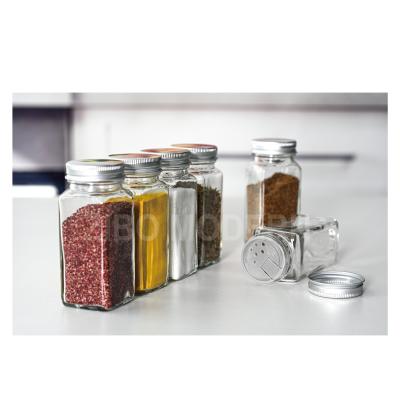 China Viable Glass Spice Jars/Bottles/Shakers 4 Ounce Square Empty Spice Containers, Glass Spice Jar for sale