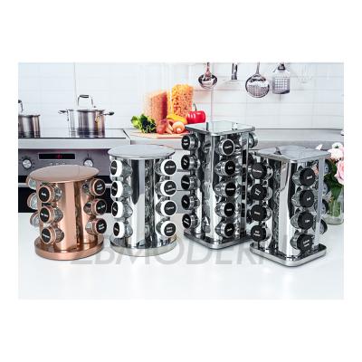 China Wholesale Viable Metal Spice Rack Rotating Stainless Steel Rotating Spice Rack Organizer for sale