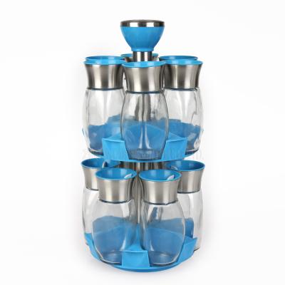 China Wholesale Viable Clear Rotating Spinning Spice Plastic Bottle Carousel Seasoning Spice Rack for sale