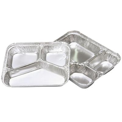 China Low MOQ Compartment Aluminum Foil Food Tray From Factory With Aluminum Compartments Single Dose Food Trays for sale