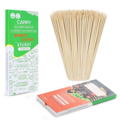 China Thermal Resistance 4.0mm Premium Quality Disposable Bamboo Skewers Ready To Ship Bulk BBQ Sticks CARRY Brand for sale