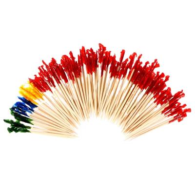 China High Quality Decorative Disposable Part Easily Cleaned 9/12/15 cm Part Picks Stick Bamboo Skewer for sale