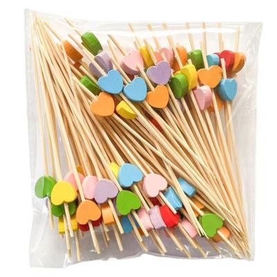 China Multi Function Barbecue Tools Natural Looped Bamboo Fruit Picks, Barbecue Knotted Bamboo Fruit Sticks, Bamboo Knot Cocktail Picks for sale